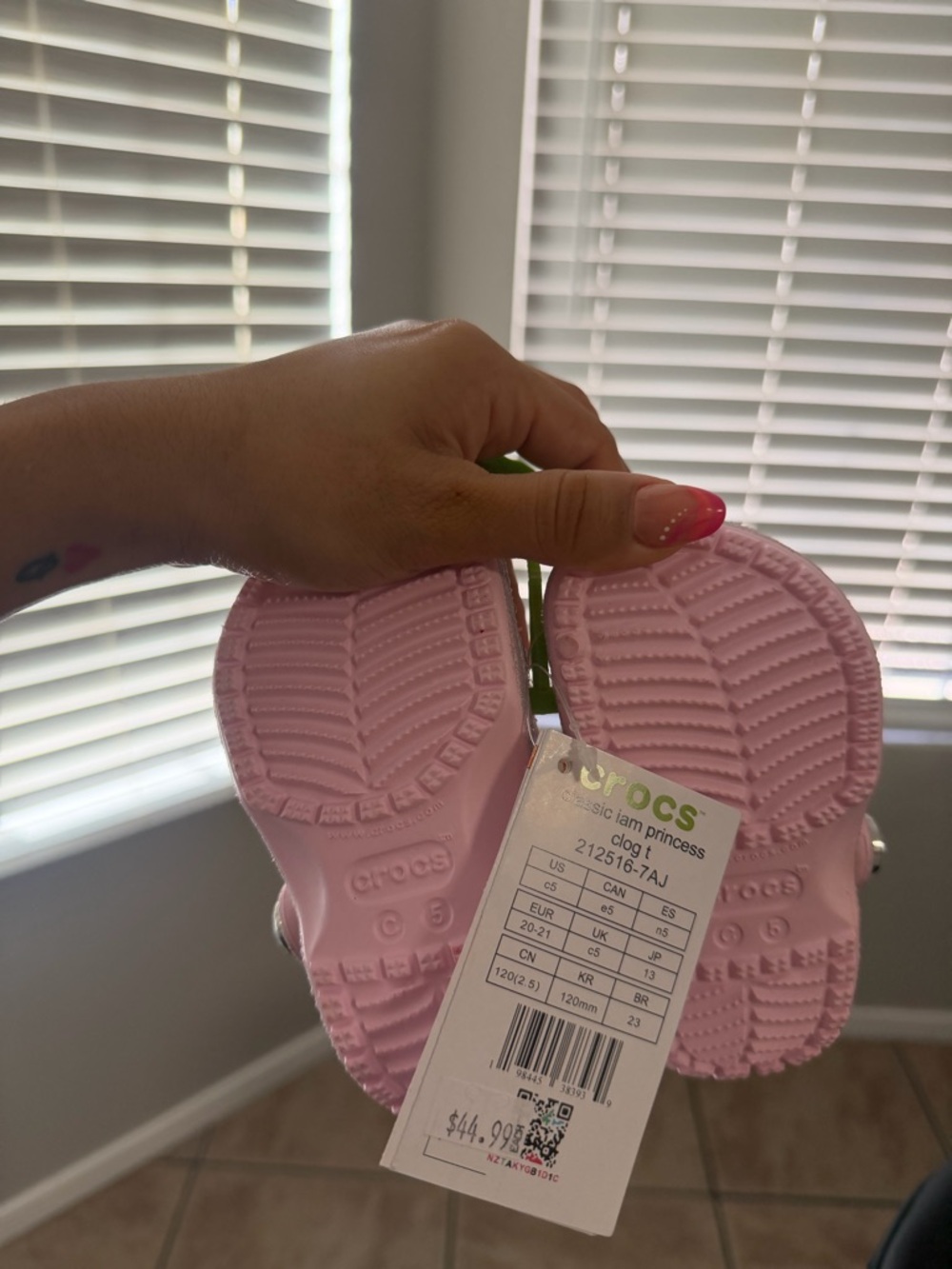CROCS Kids' Sparkle Pink Jewel-Embellished Clog Sandals - Picture 5 of 6